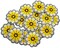 1 1/2" Yellow Daisy Flower Embroidery Iron On Heat Transfer Patch Pack of 72
